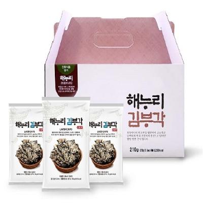 ★타임특가★ [남원김부각] 해누리 전통 찹쌀 김부각 70g*3봉 선물 세트 / 바삭, 고소함, 선물하기