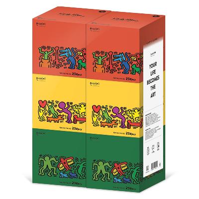 한예지 키스해링 FESTA 미용티슈 230매 6입 (1팩)