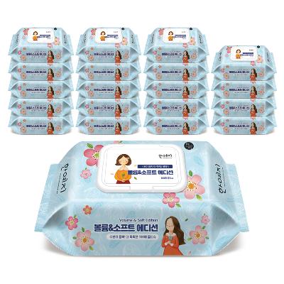 한예지 EDITION 볼륨앤소프트 물티슈 캡형 100매 (20팩)
