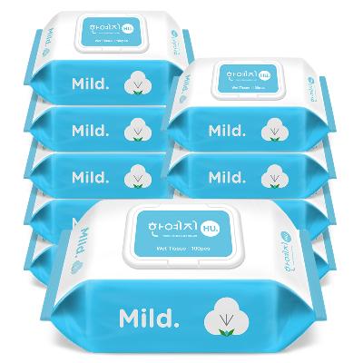 한예지 HU 물티슈 캡형 100매 (10팩)