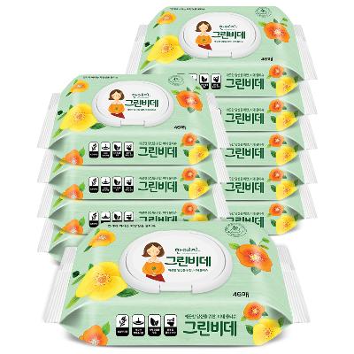 한예지 그린비데 물티슈 캡형 46매 (10팩)