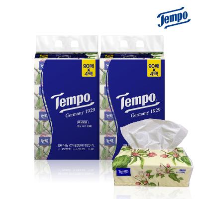 독일 템포 소프트팩 4겹 천연펄프 미용티슈 90매 4입 X 2팩