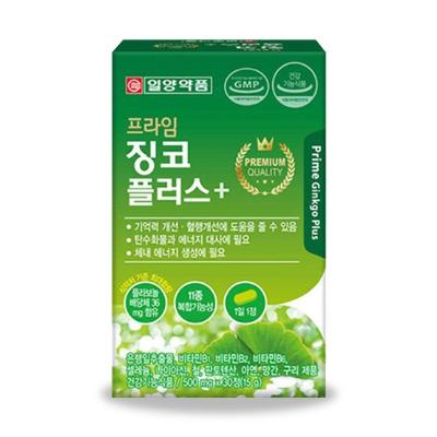 일양약품 프라임 징코 플러스 500mg 30정 1박스