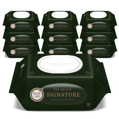 깨끗한나라 디 오리진 시그니처 물티슈 캡 70매 x 10입