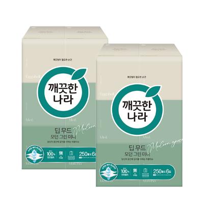 깨끗한나라 딥무드 모던 그린 미니 250매 x 6입 x 2팩