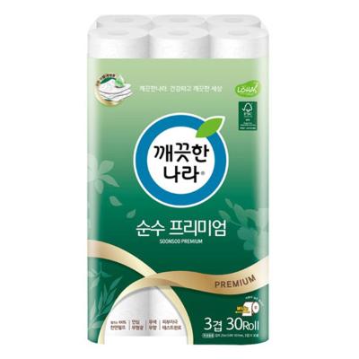 [깨끗한나라] 순수프리미엄 3겹 25m 24+6롤 [107mm 광폭]