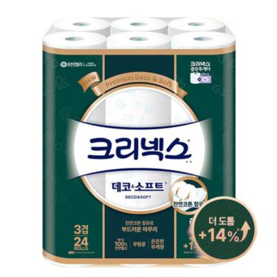 [크리넥스] 데코소프트 3겹 30m 24롤 [102mm 광폭]