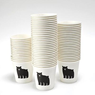 [하늘담다] 튼튼한 계량 눈금_곰 종이컵 6.5oz 184ml 1000개입 1박스