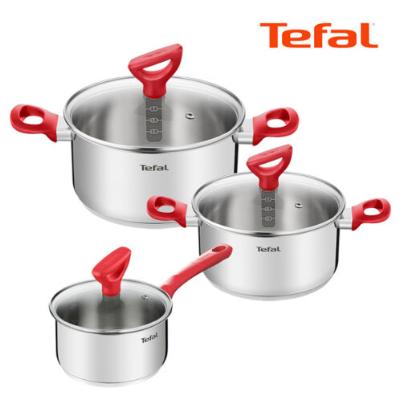 [테팔] 에디션 레드 인덕션 스텐 냄비_3종 편수16+양수20+양수24cm
