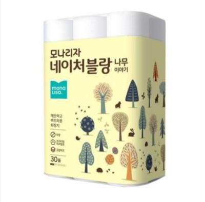 [모나리자] 나무이야기 화장지 3겹 27m 30롤 프리미엄 롤화장지 엠보싱 휴지 티슈