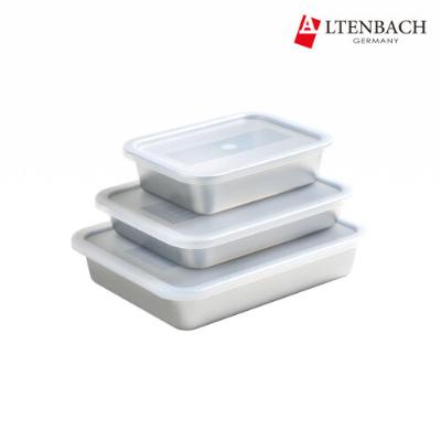 [알텐바흐]스텐밧드 오븐 냉동 냉장 트레이 보관용기 스텐밧드 직사각 4종세트(소,중,대,롱)