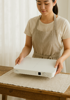 [PN풍년] 모네 인덕션 1구 전기레인지 소형 미니 타이머 휴대용 캠핑 화이트 블랙