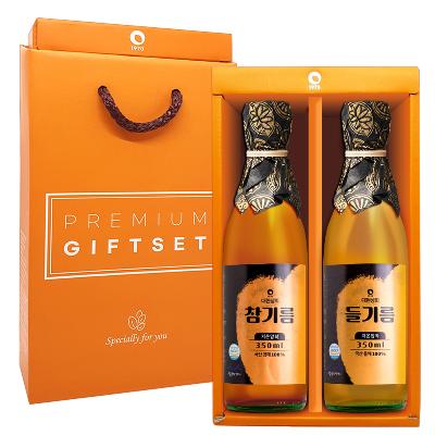 55년전통 대현상회 저온압착 국산참기름들기름 350ml 선물세트 / HACCP 백년가게 방앗간