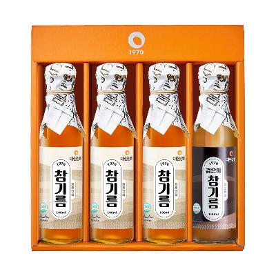 55년전통 대현상회 저온압착 참기름 검은깨참기름 4병 180ml 선물세트 / HACCP 백년가게 방앗간