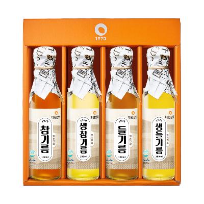 55년전통 대현상회 저온압착 참들생참생들기름 4병 180ml 선물세트 / HACCP 백년가게 방앗간