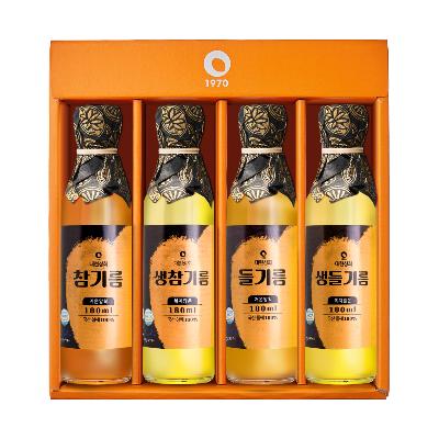 55년전통 대현상회 저온압착 국산참기름들기름 4종 180ml 선물세트 / HACCP 백년가게 방앗간