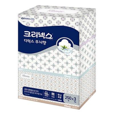[크리넥스] 디럭스 무늬향 각티슈 250매x3입x2