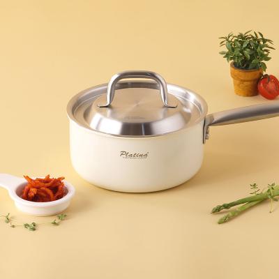 [키친플라워] 플래티나 크림 통3중 IH 인덕션냄비 편수 양수 전골 곰솥 스테인리스 예쁜냄비 가스가능