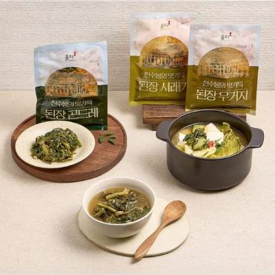 천수봉 명인 맛가득 된장나물 140g X 6팩 (시래기,우거지,곤드레)