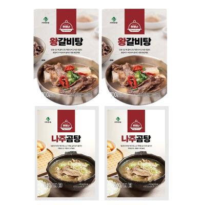 유별난 왕갈비탕 2팩+나주곰탕 2팩