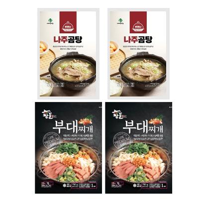 유별난 나주곰탕 2팩+팡돌 부대찌개 2팩
