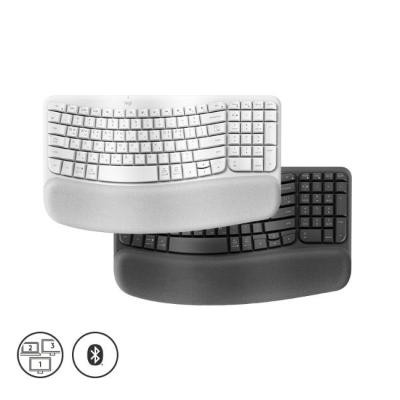 [로지텍] 로지텍코리아정품 무선.블루투스 키보드 WAVE KEYS 인체공학 [그래파이트,오프화이트]