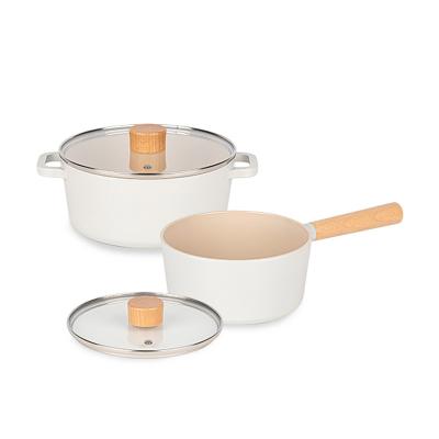 [독일 제너] 브리제 IH 세라믹코팅 냄비 2종(18편수+20양수) 아이보리