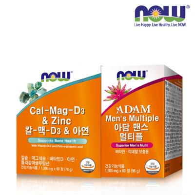 [나우푸드] 칼-맥-D3 & 아연 (60정/1개월분) + 아담 맨스 멀티플 (60정/2개월분)