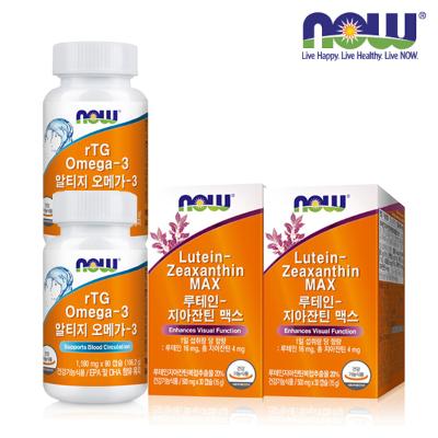 [나우푸드] 루테인 지아잔틴 맥스(30캡슐)x2박스+알티지 오메가-3(90캡슐)x2개