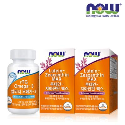 [나우푸드] 루테인 지아잔틴 맥스(30캡슐)x2박스+알티지 오메가-3(90캡슐)x1개