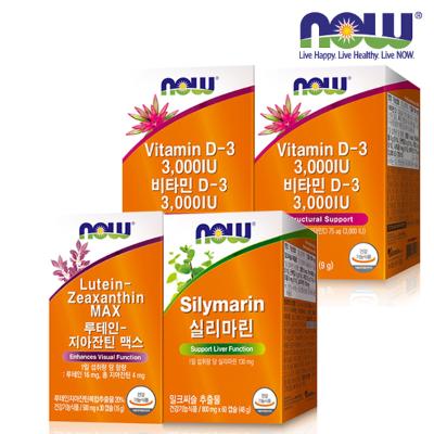 [나우푸드] 루테인 지아잔틴 맥스(30캡슐)+실리마린+비타민D3 3000IUx2개