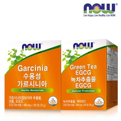 [나우푸드] 수용성 가르시니아 (120정/1개월분) + 녹차추출물 EGCG (90정/1개월분)