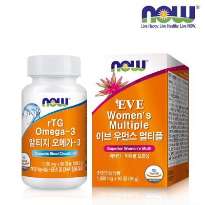 [나우푸드] 이브 우먼스 멀티플(60정)+알티지 오메가-3(90캡슐)