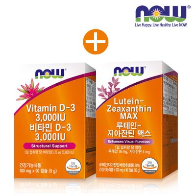 [나우푸드] 루테인 지아잔틴 맥스+비타민D3 3,000IU(90캡슐)