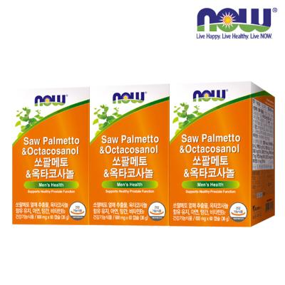 [나우푸드] 쏘팔메토&옥타코사놀(60캡슐/2개월분) x 3박스