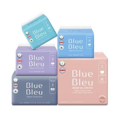 [블루블루] 유기농 순면커버 생리대 5종세트(라이너3+중형3+대형3+오버나이트3+입오버3)