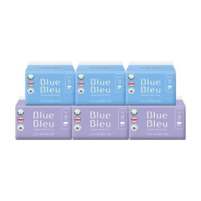 [블루블루] 유기농 순면커버 생리대 중/대형 6팩 세트