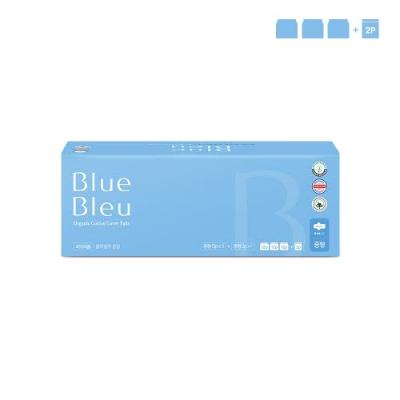 [블루블루] 유기농 순면 커버 생리대 중형(12개입)3팩+휴대용중형(2P)1팩 세트