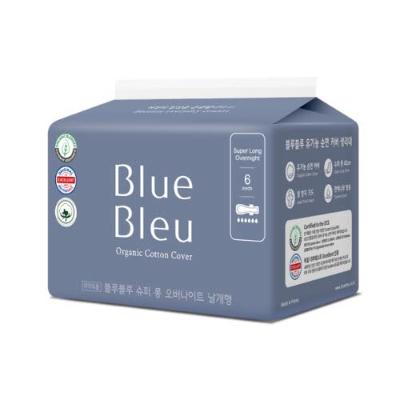 [블루블루] 유기농 순면커버 슈퍼 롱 오버나이트 생리대 6p