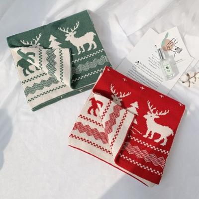 크리스마스 루돌프 사슴 커플 목도리 LM-0496 (레드/그린)