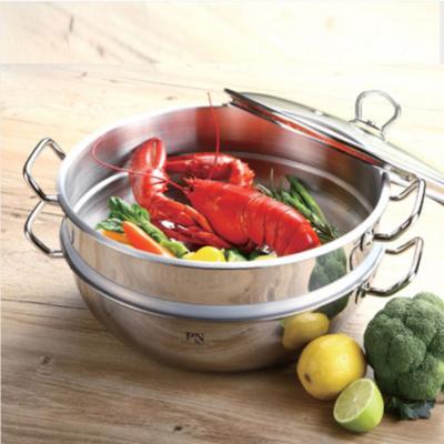 [PN풍년] 샤르텐 클래식 찜기 웍전골 28cm~32cm 통3중 스테인레스 웍냄비