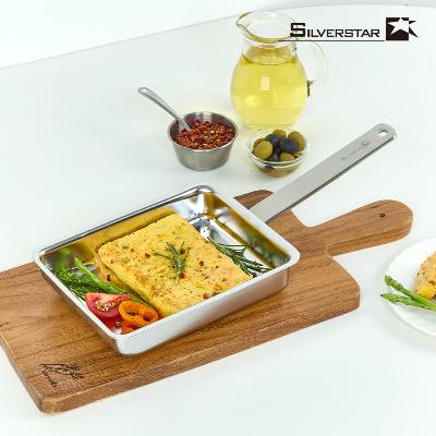 [실버스타] 316 통오중 인덕션 무연마제 스텐팬 계란말이팬