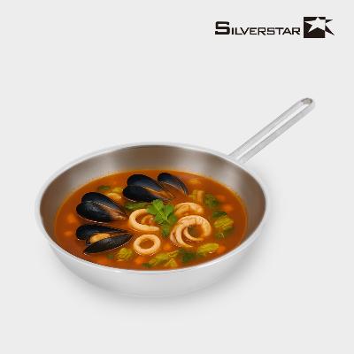 [실버스타] Aha(아하!) 304 통3중 인덕션IH 무연마제 스텐팬 궁중팬 28cm(핸들형)