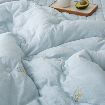 송화 꽃드리 자수 알러지케어 마이크로트윌 먼지없는 원단 사계절 차렵이불 4가지 색상