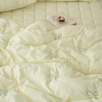 송화 리본자수 알러지케어 세미마이크로 바닐라 먼지없는 원단 국내생산 관리하기편한 가성비 침구