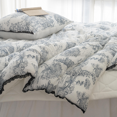 송화 프랑스 명화 뜨왈패턴 모달 100% 고급스러운 부드러움 몽슈 차렵이불 먼지없는 원단 사용 2가지 색상