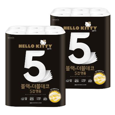 [헬로키티] 블랙앤더블데코 5겹 24롤*2개(총48롤)