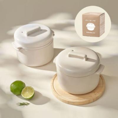 모노그람 국산 뚝배기 인덕션 도자기 냄비 미니 찜기 뚝배기 16cm 또똣 화이트 밀크티