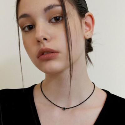 카인더베이비 앤틱 블랙 큐빅 네클리스