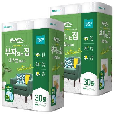 모나리자 부자되는집 내추럴클래식 20m*30롤 2팩